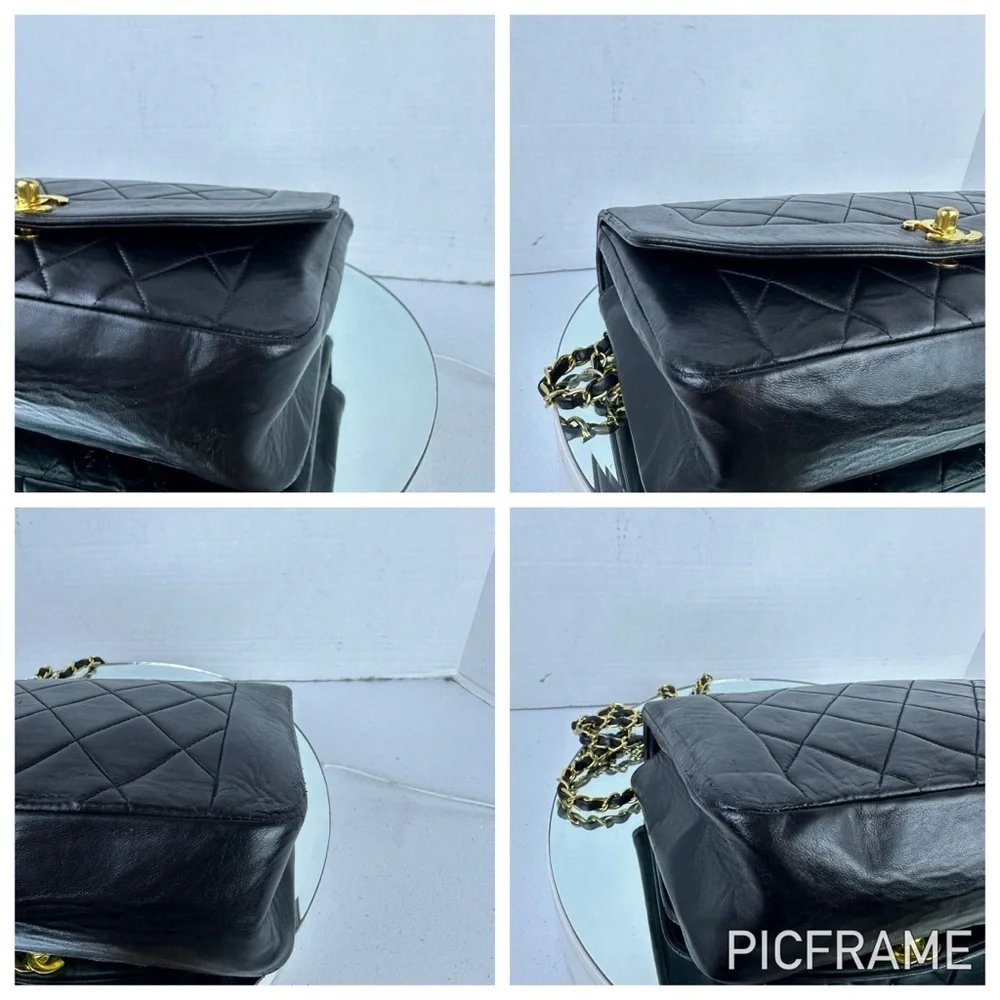 CHANEL DIANA 25 Single Flap Quilted Logo Lambskin Chain Bag - Picture 4 of 13